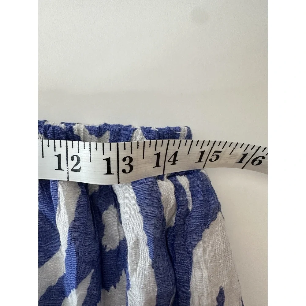 Indigo Rose skirt Women's‎ Medium Cottagecore Coastal Elastic Hippie Wrinkle